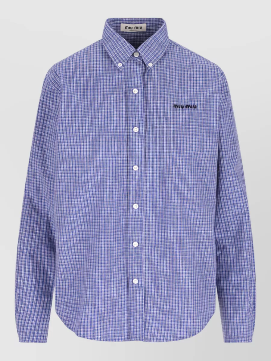 Miu Miu Checked cotton long-sleeve shirt