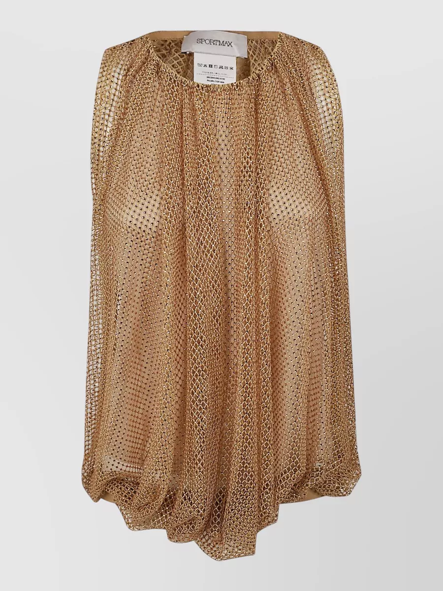 S Max Mara Crystal-Embellished Sleeveless Mesh Top