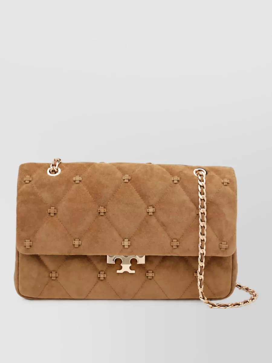 Tory Burch romy suede leather clutch bag