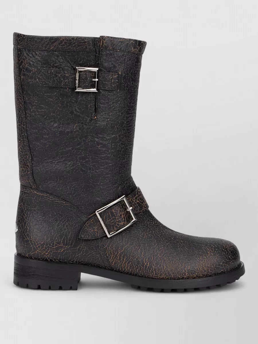 Jimmy Choo leather biker ankle boots