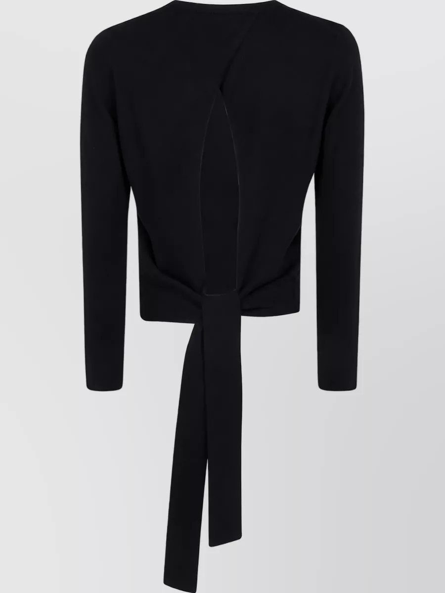 Semicouture Viscose Open-Back Round-Neck Sweatshirt