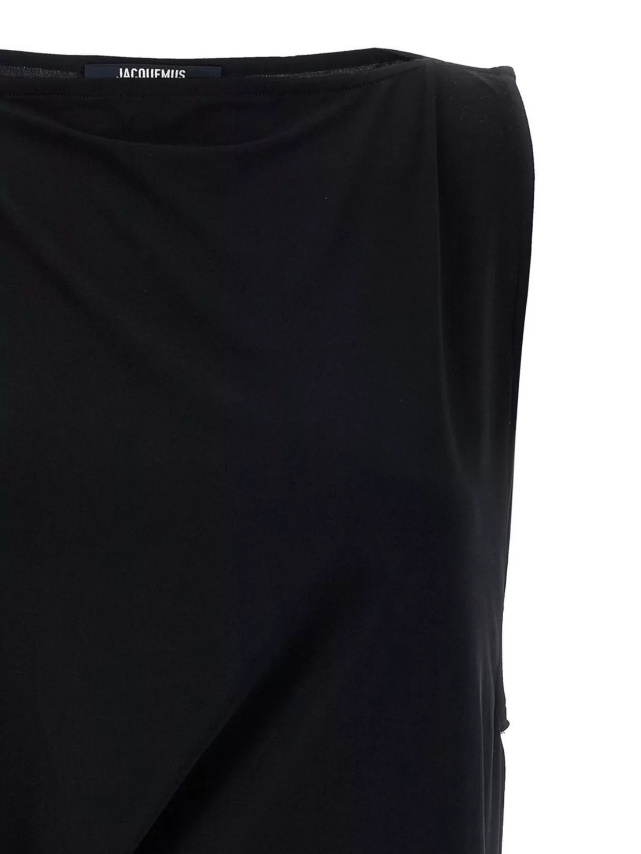 Jacquemus Le Haut Peplo Black Top With Square Neck And Cut-out On The Side In Viscose Blend Woman