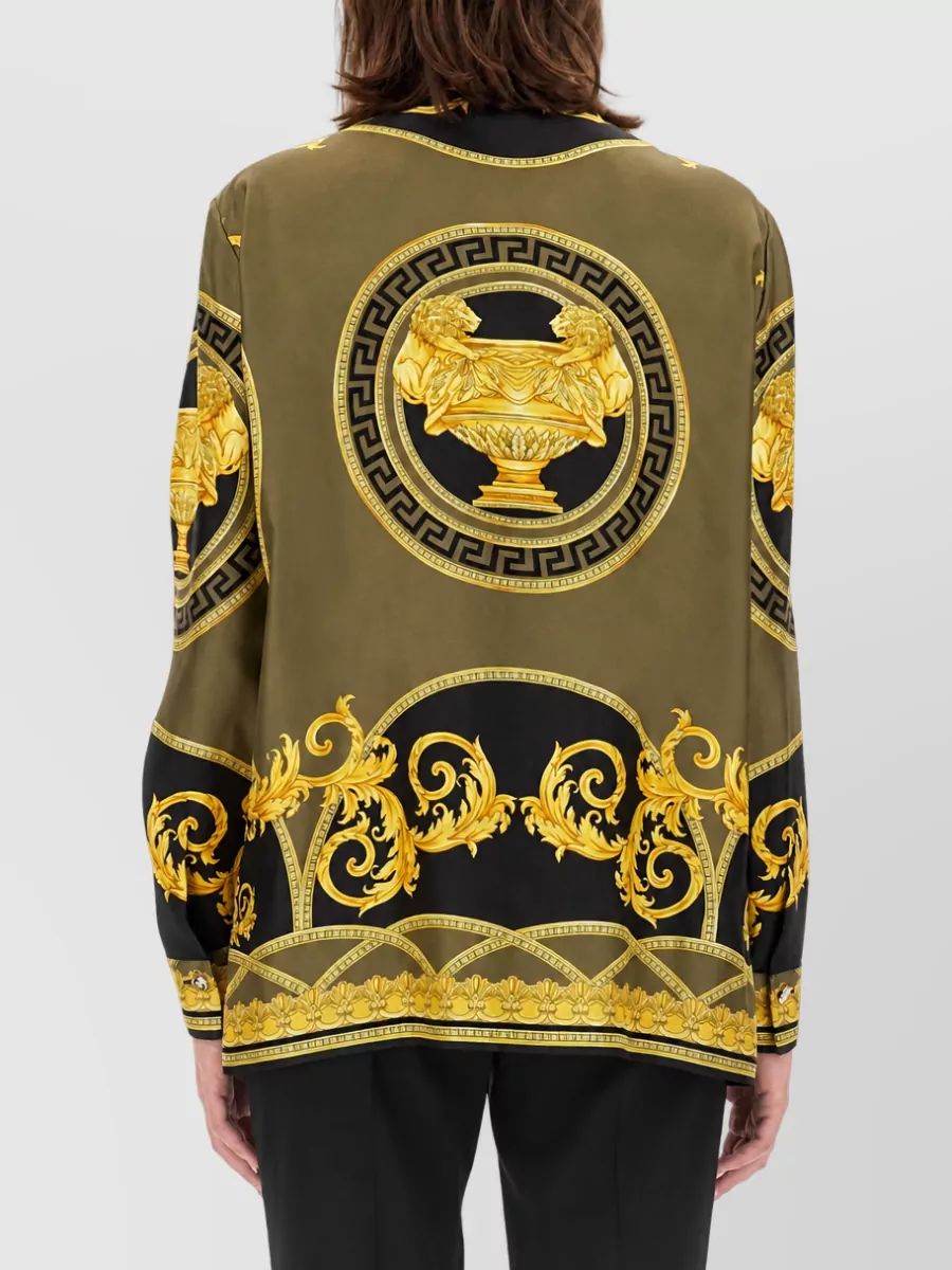Versace Baroque Print Shirt Tailored Collar Buttoned Cuffs