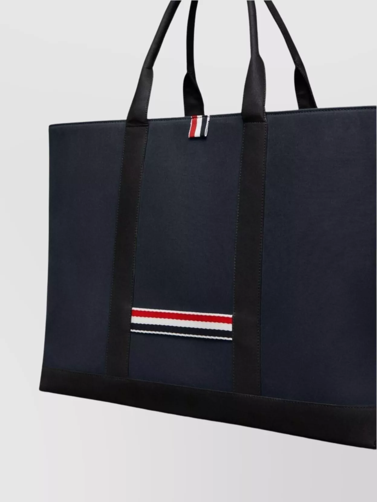 Thom Browne Striped Detail Medium Leather Tote