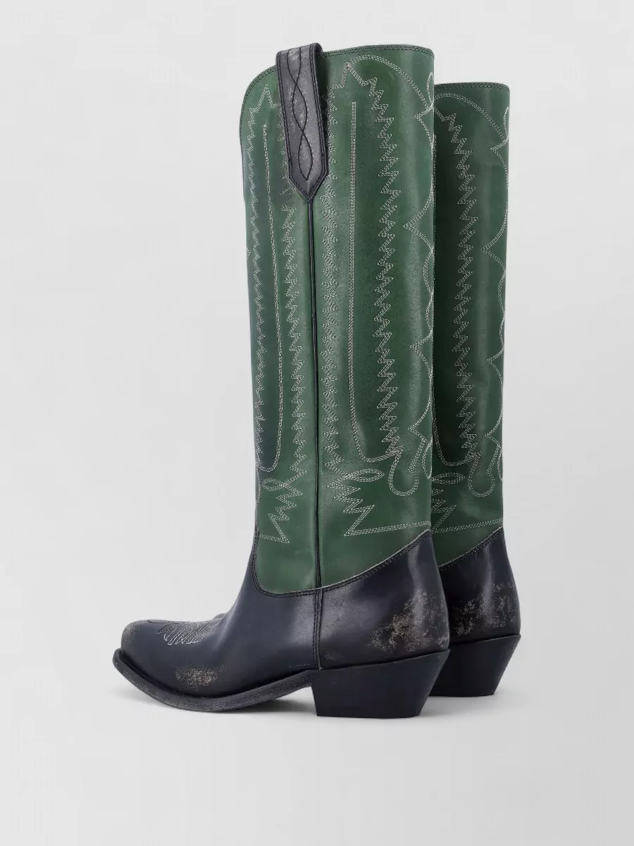 Golden Goose leather embroidered high boots