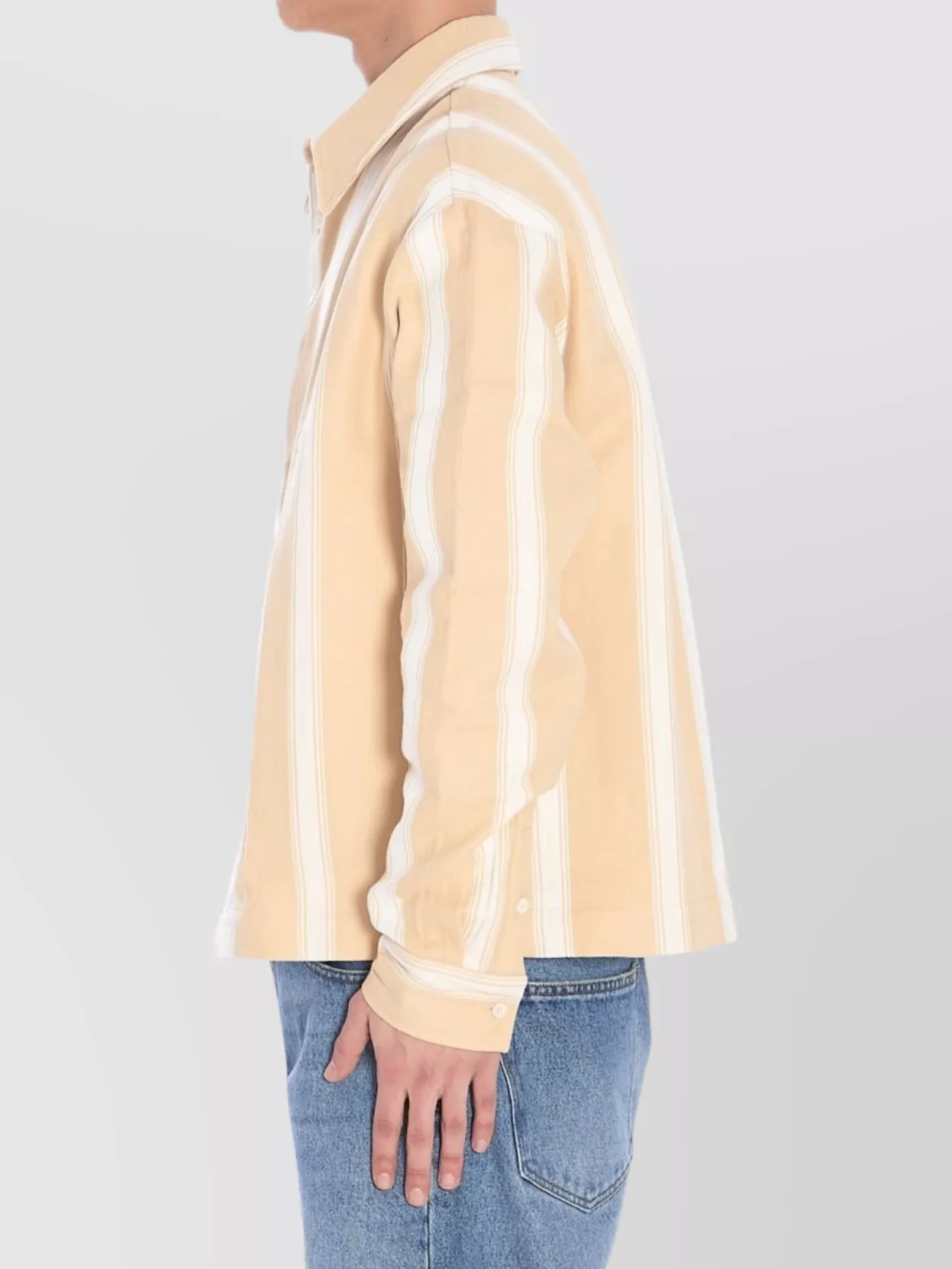 Jacquemus Striped Pointed Collar Long-Sleeve Shirt