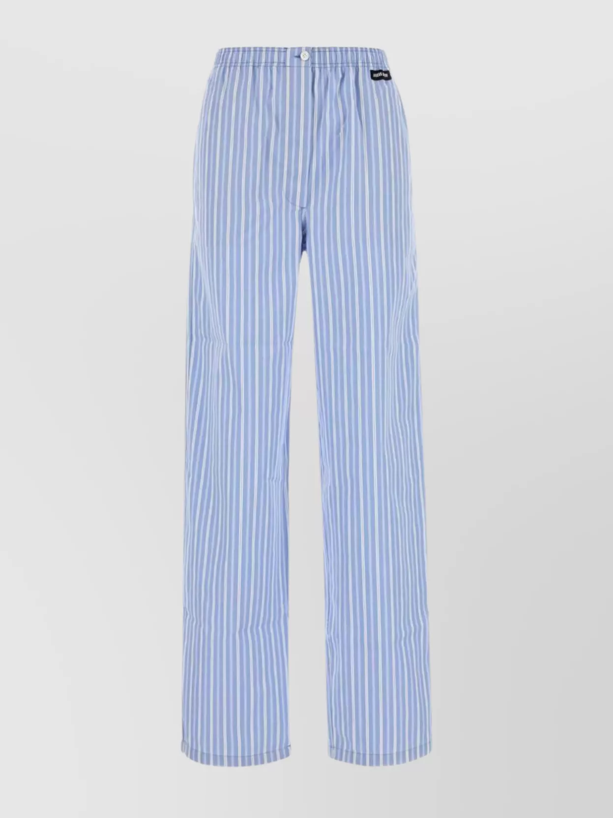 Miu Miu Striped Embroidered Pyjamas Pant In Blue