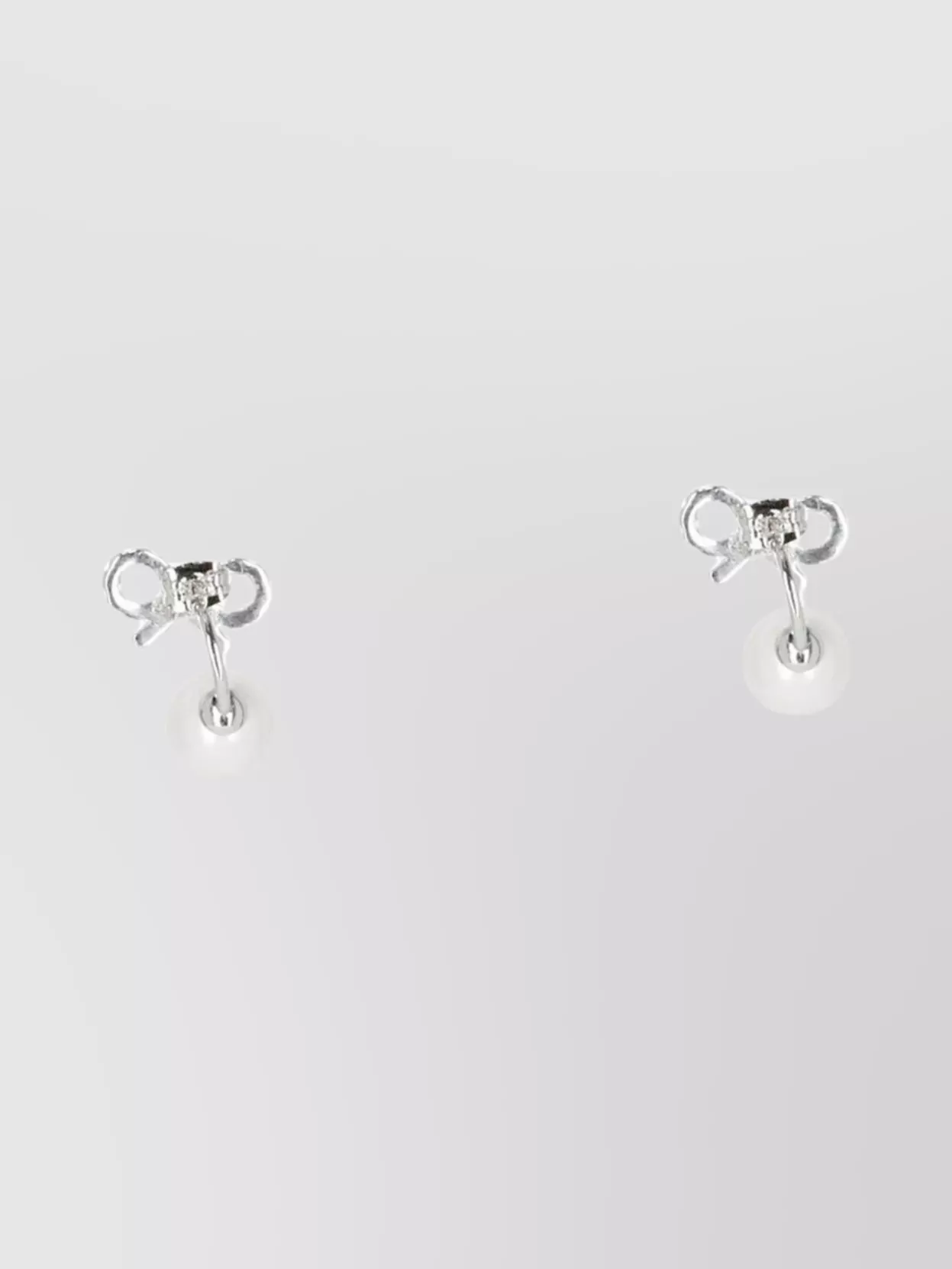 Self-Portrait Beaded Bow Brass Crystal Pearl Stud