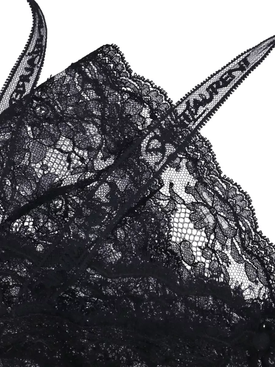 Saint Laurent Long-Sleeve Corset Top