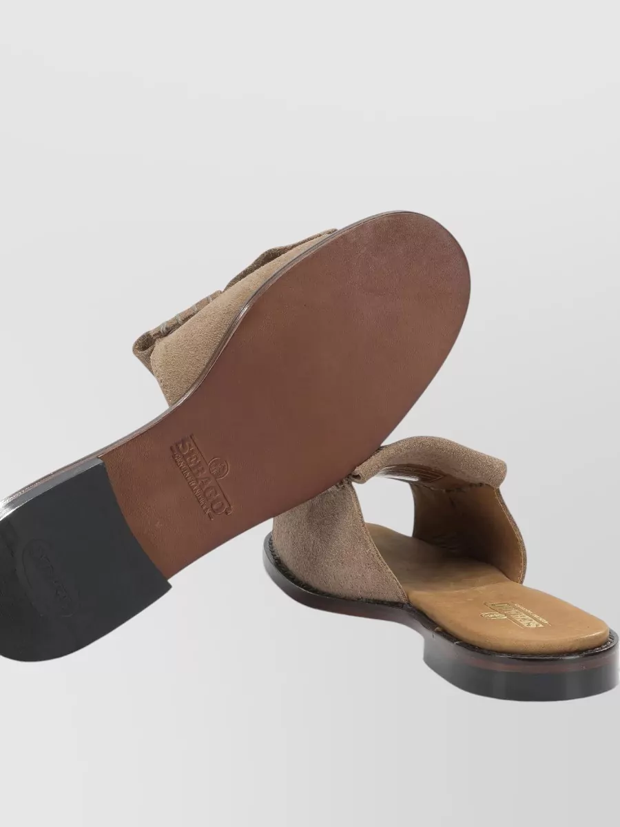 Sebago Leather Fringed Slides