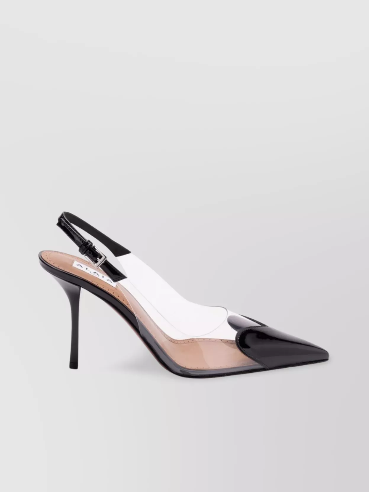 Alaïa Heart Slingbacks In Patent Calfskin