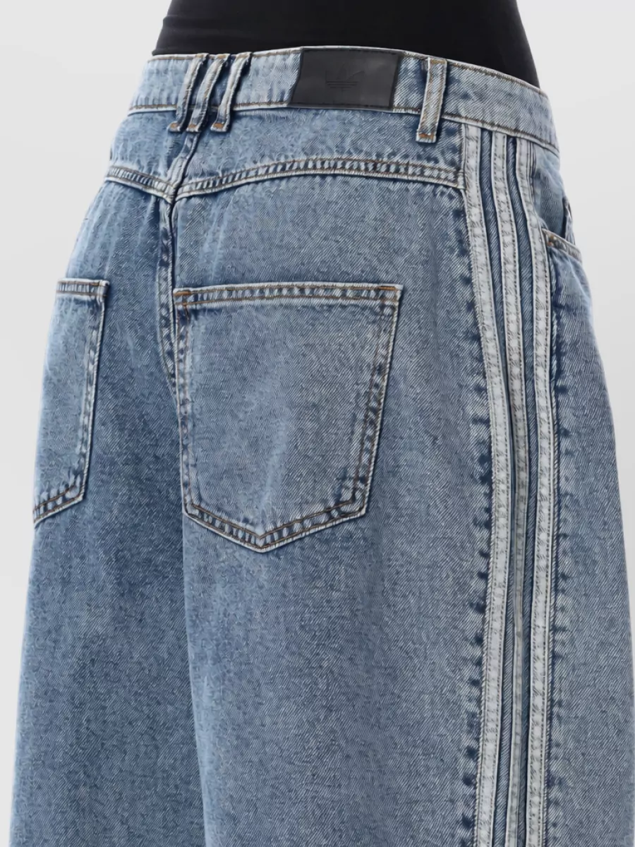 Adidas Originals denim high-rise barrel-leg jeans