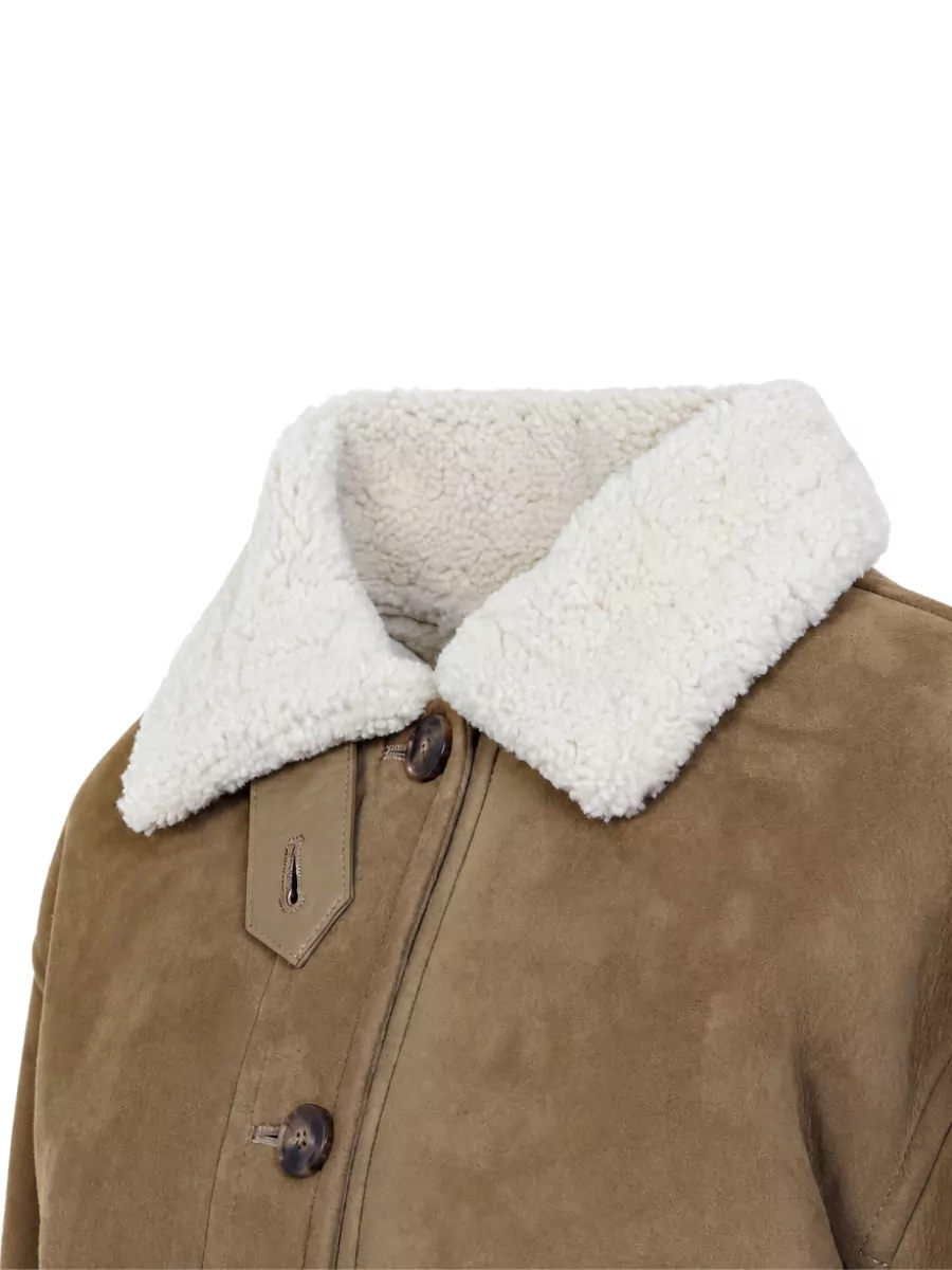 Yves Salomon Shearling Leather Bomber Jacket