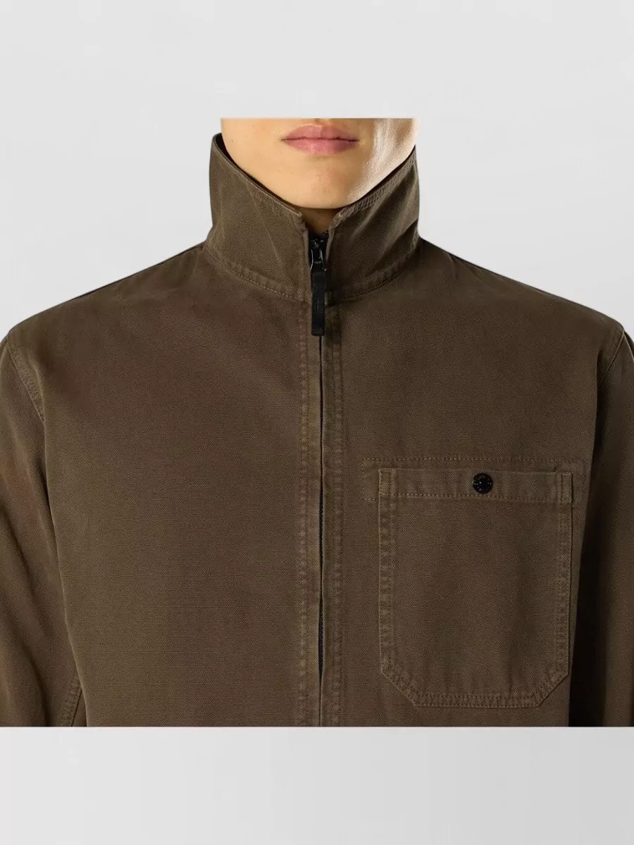 Stone Island Organic Panama Cotton High Collar Jacket