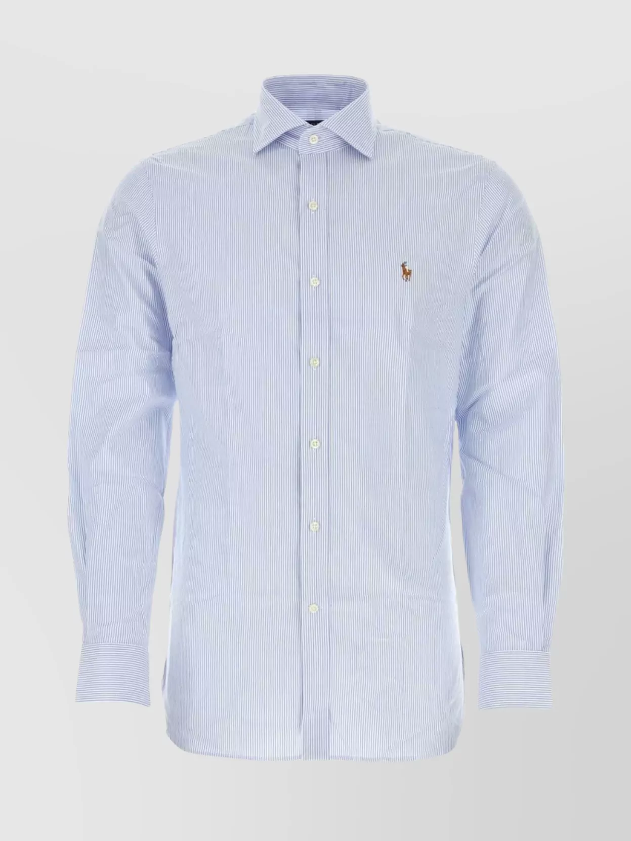 Shop Polo Ralph Lauren Striped Embroidered Oxford Shirt With Cuffed Sleeves