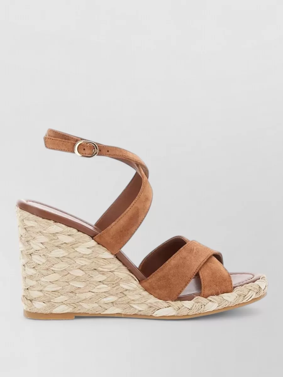 Stuart Weitzman Leather Wedge Espadrilles