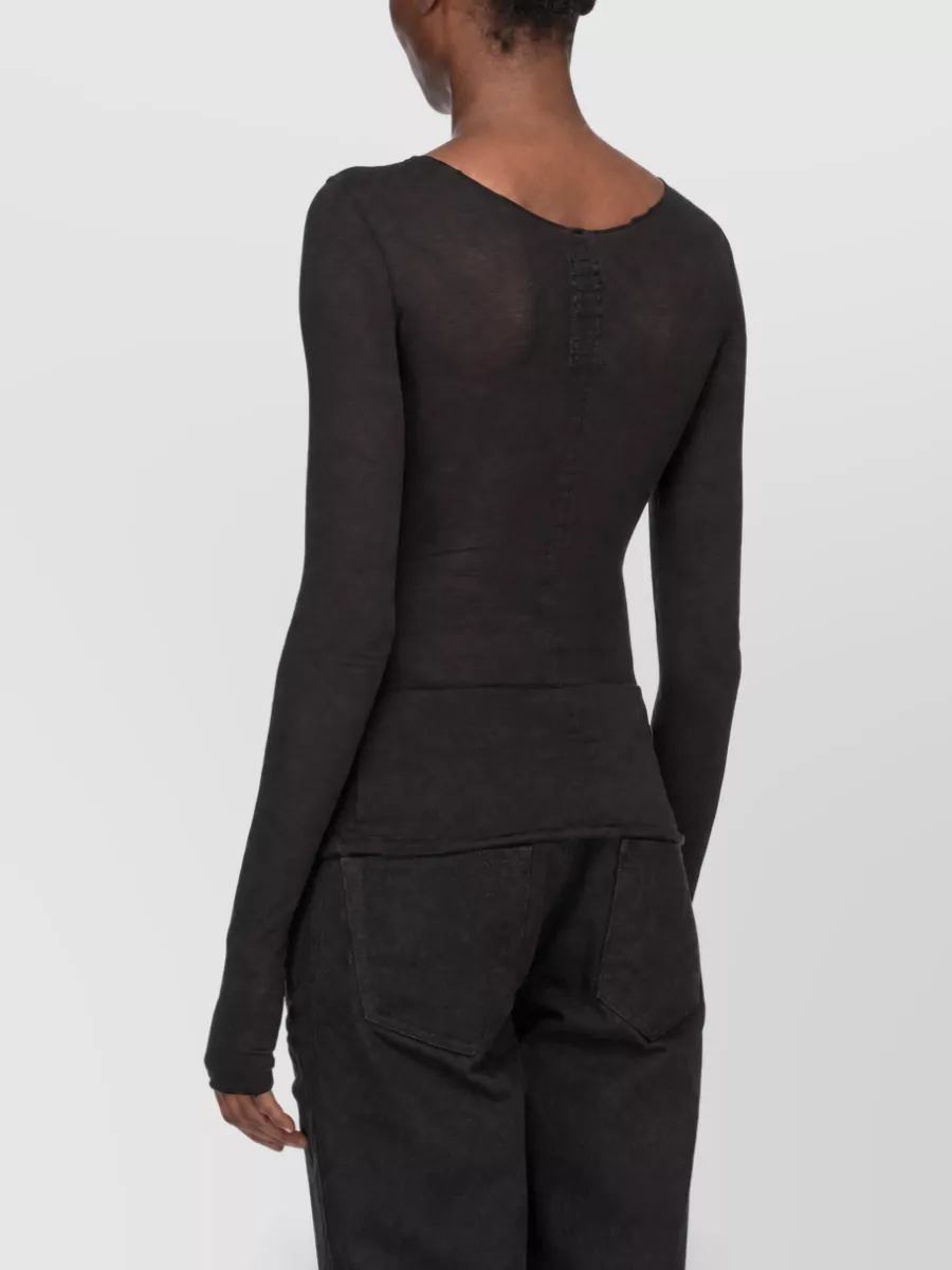 Rick Owens Silk Wool Long-Sleeve T-Shirt