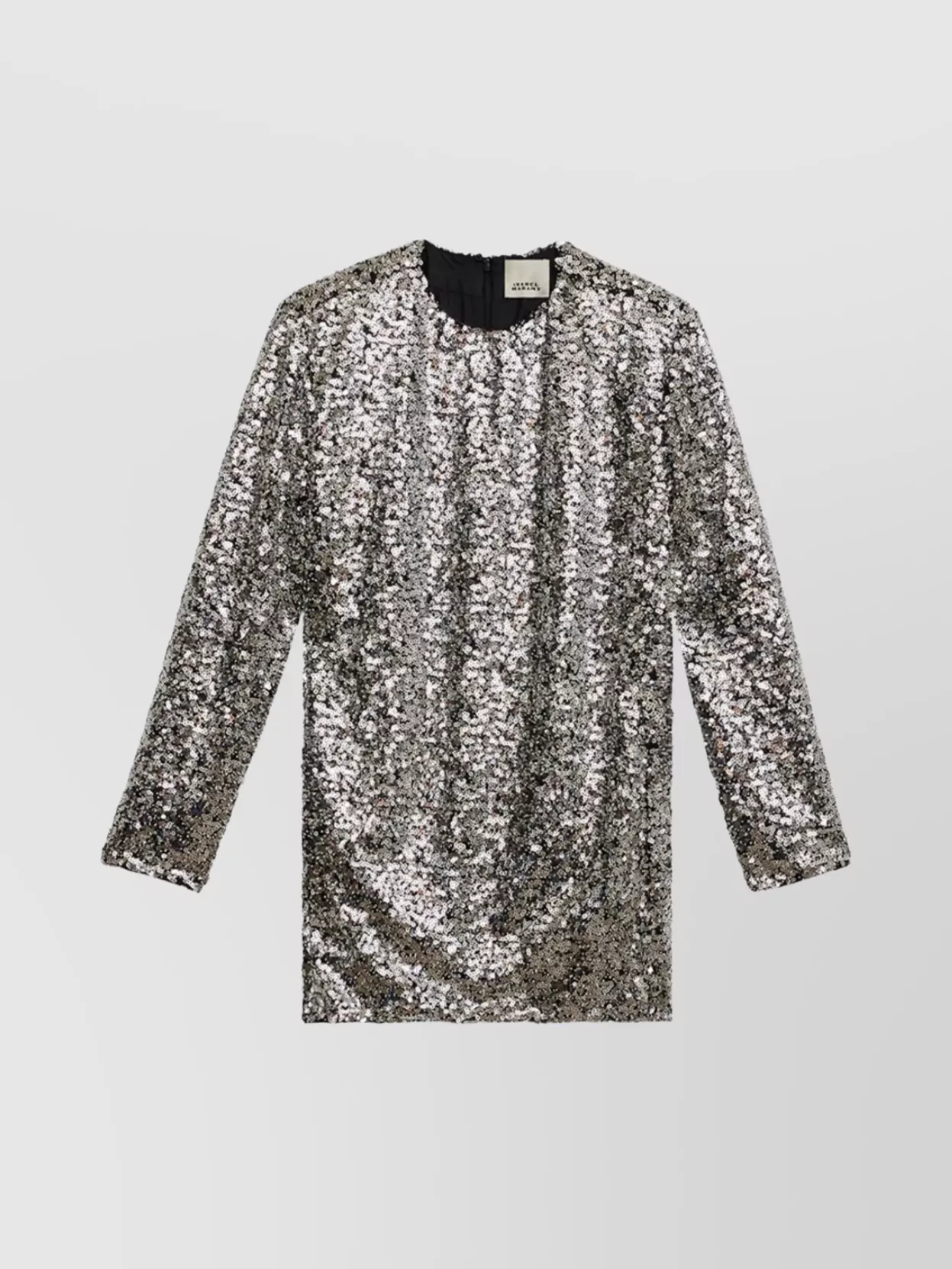 Isabel Marant Mini Dress With Sequin Embellishment And Crew Neck In Brown