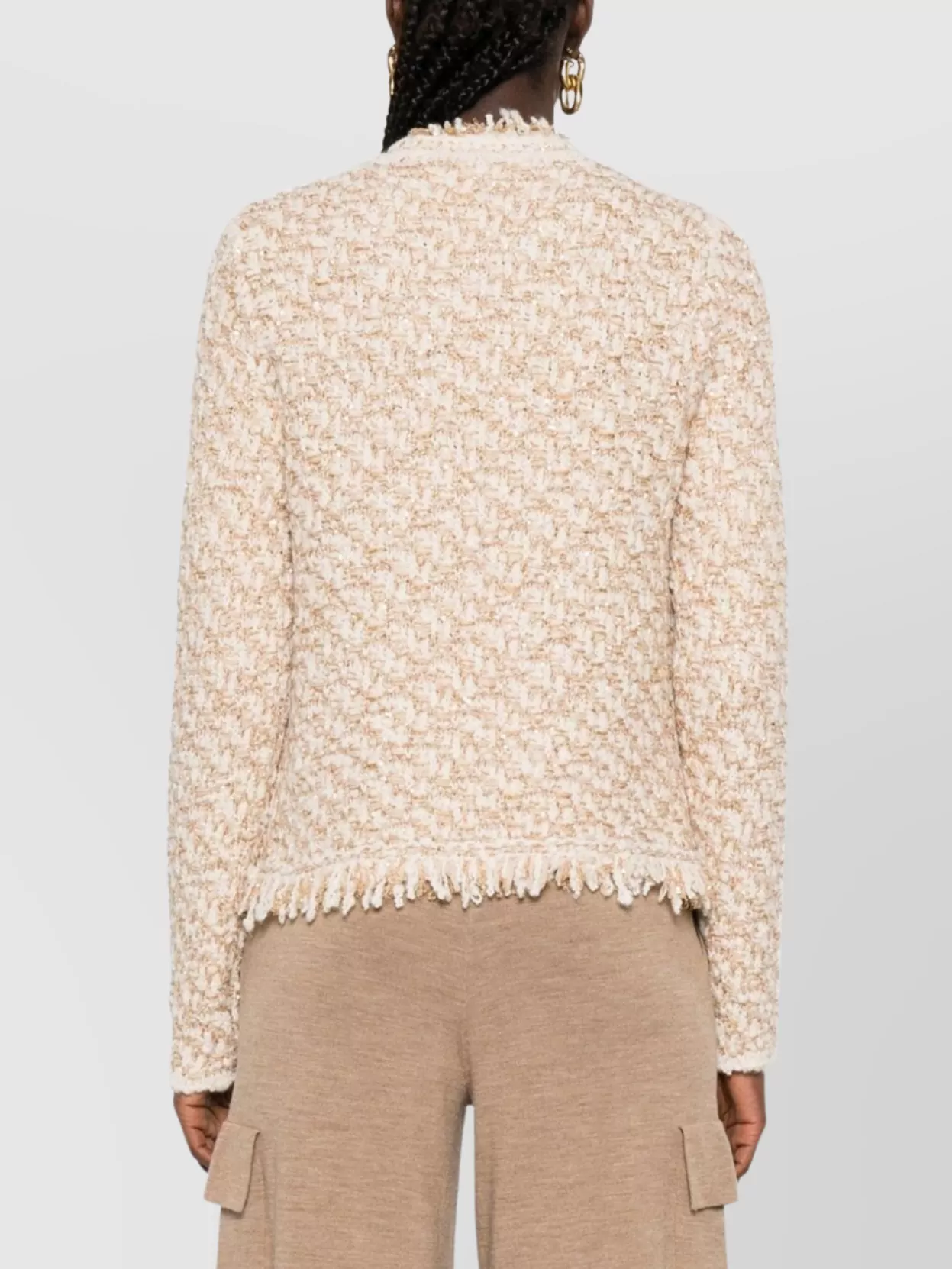 Fabiana Filippi Textured Wool Blend Long Sleeve Jacket