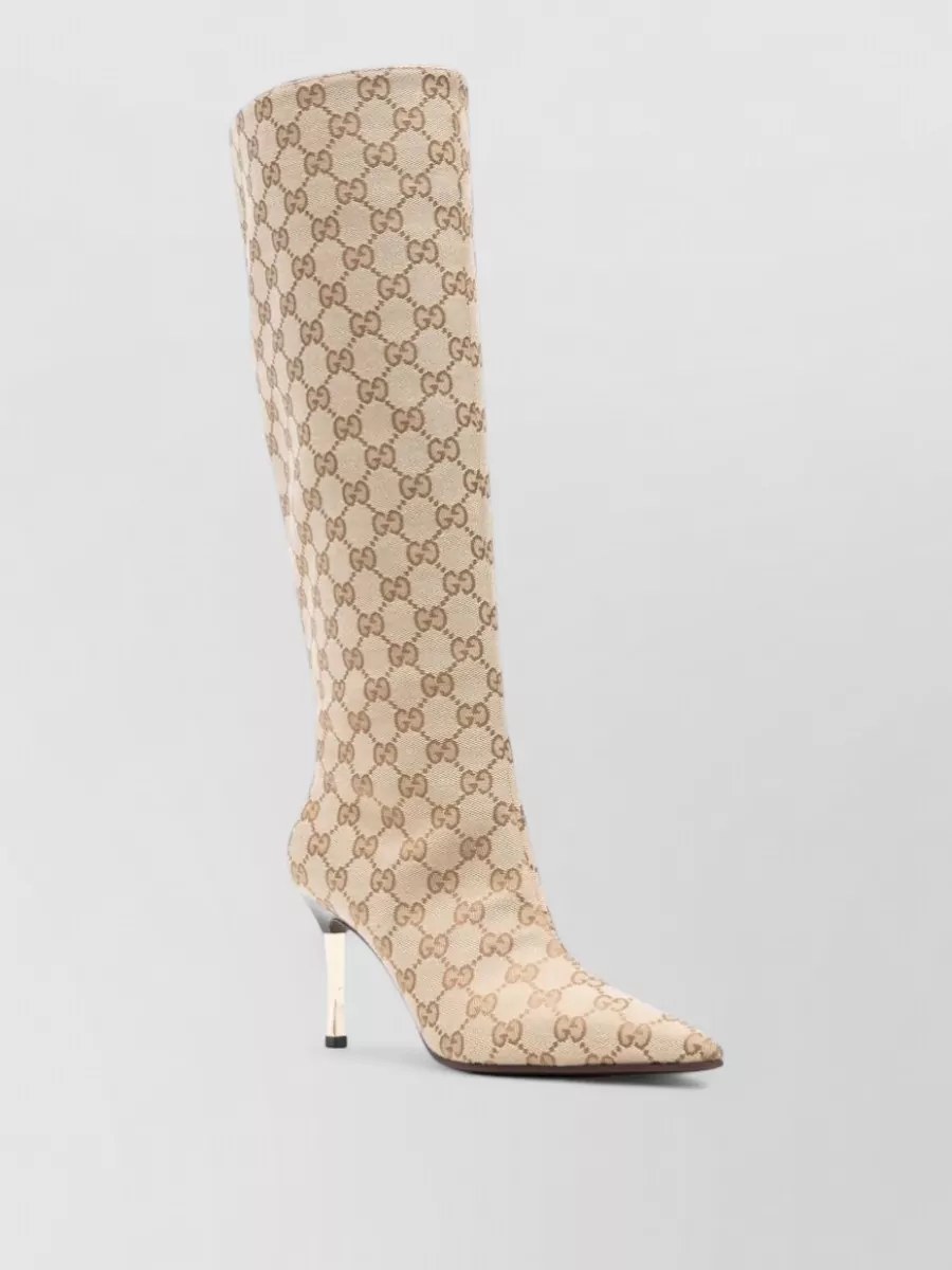Gucci Knee Length Stiletto Heel Pointed Toe Boots