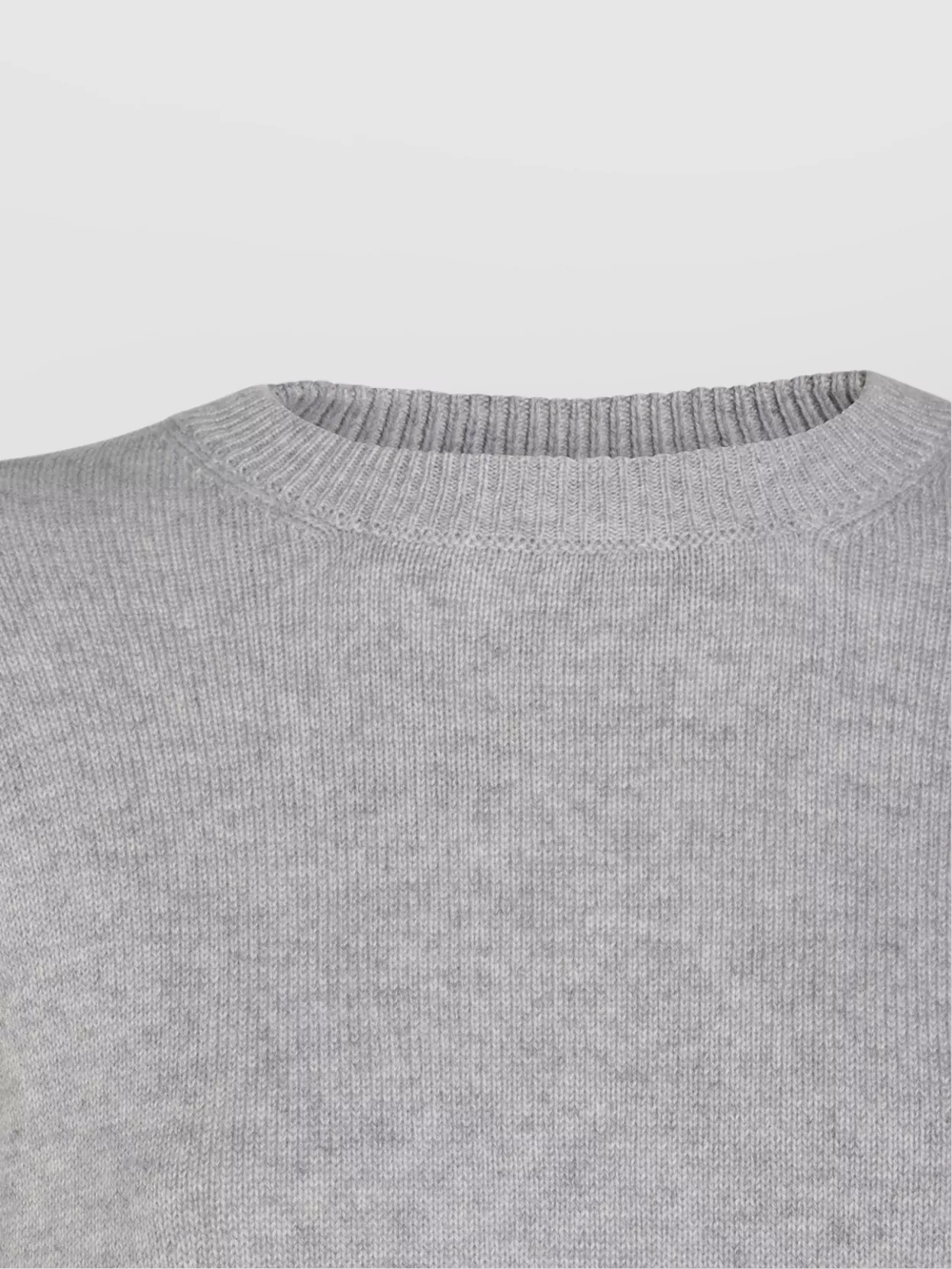 Brunello Cucinelli Soft Texture Crewneck Knitwear With Ribbed Finish In Gray