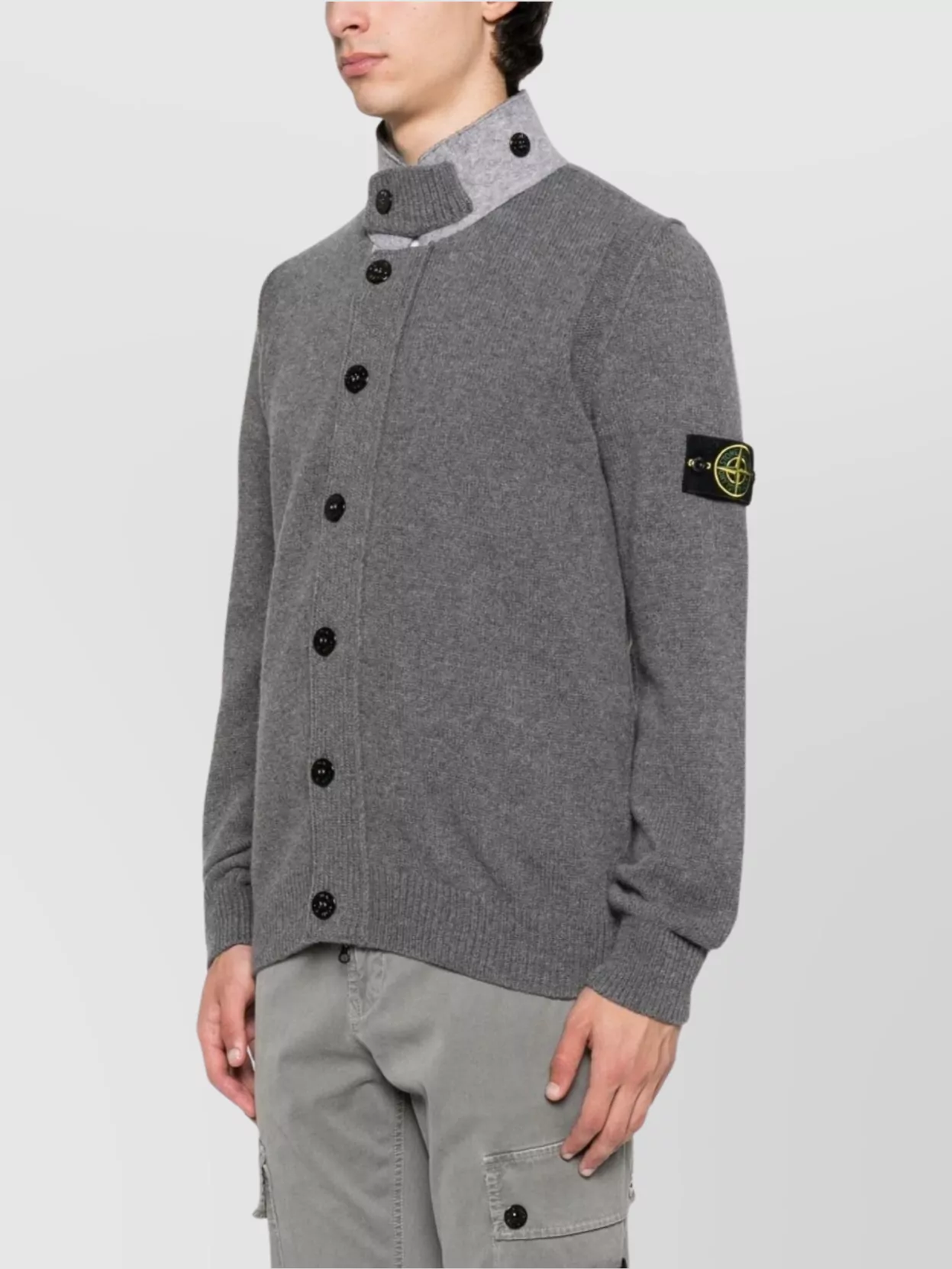 Stone Island Knitwear With High Collar Detail