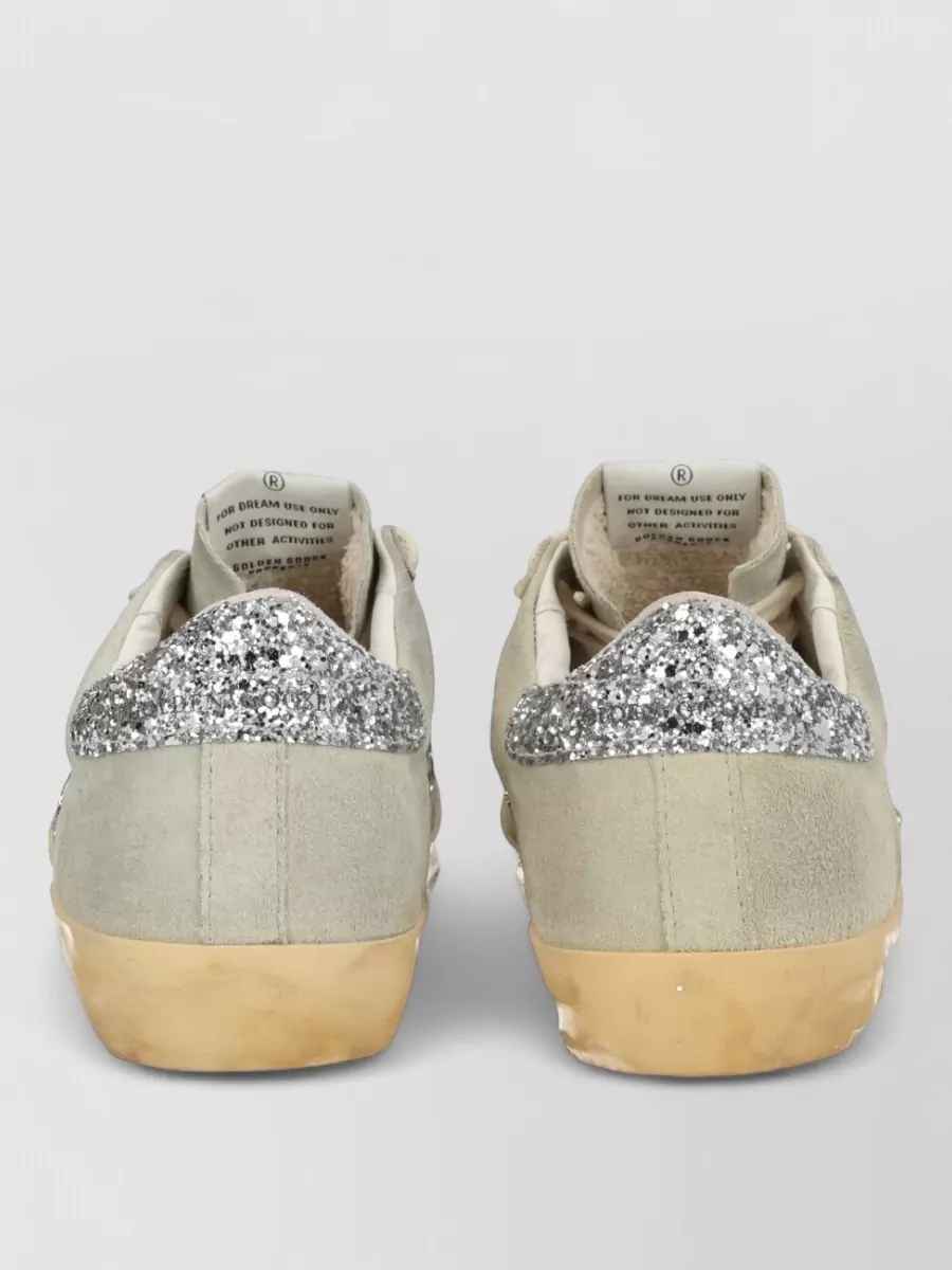 Golden Goose Sneakers Glitter Detail Perforated Side Star Motif
