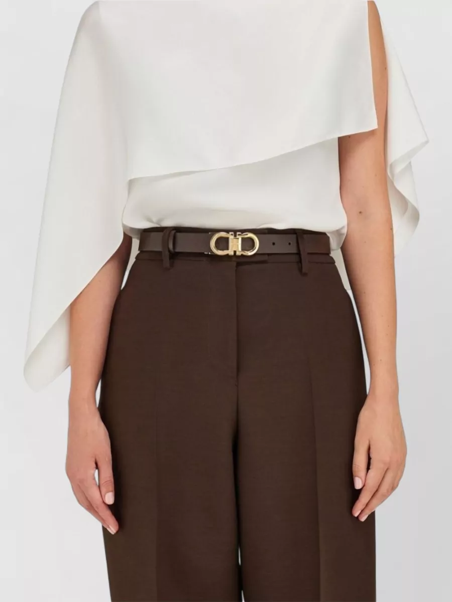 Ferragamo Gancini Leather Belt Adjustable Reversible