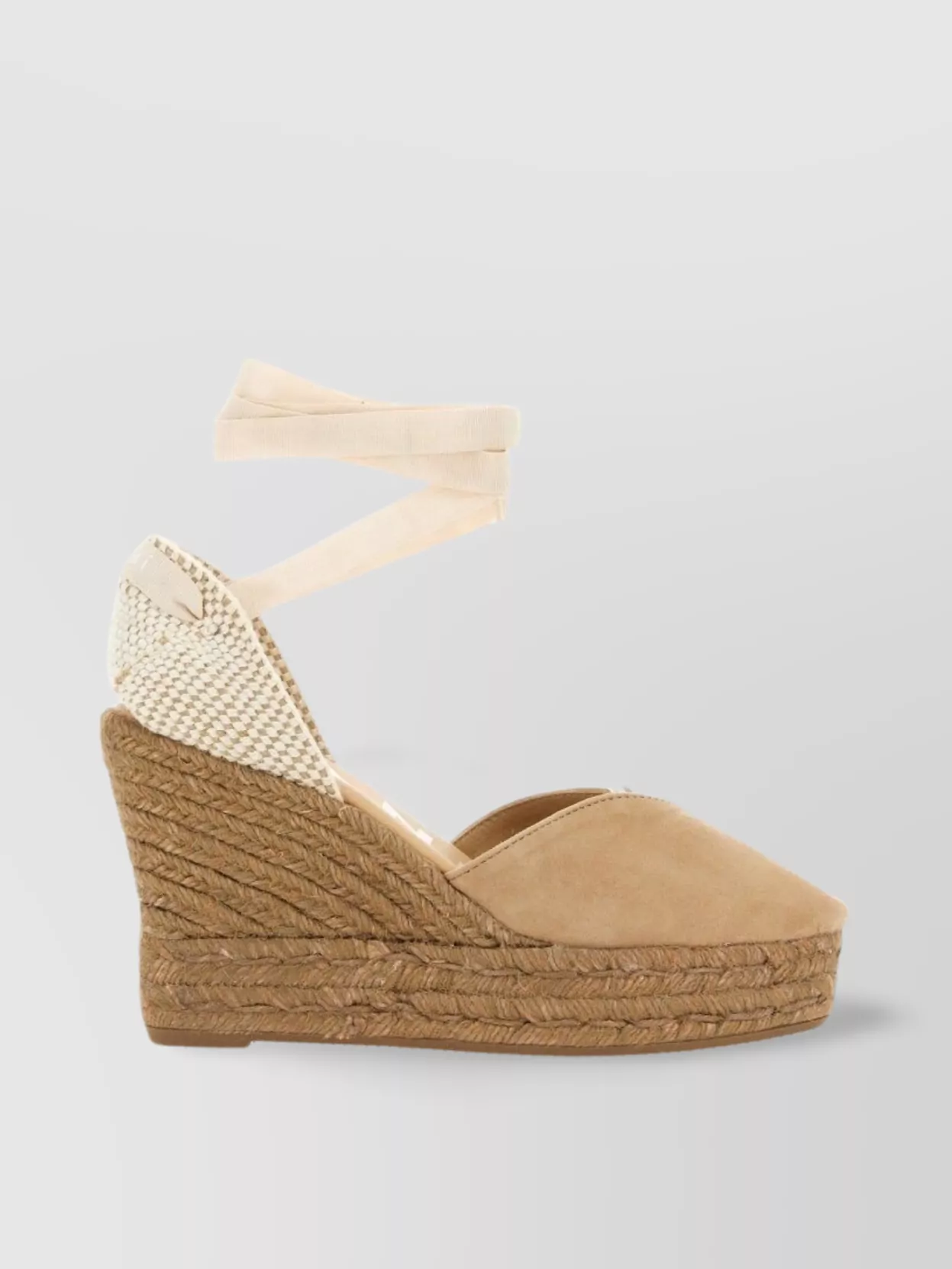 Manebi Closed Toe Wedge Espadrilles Two-Tone Design