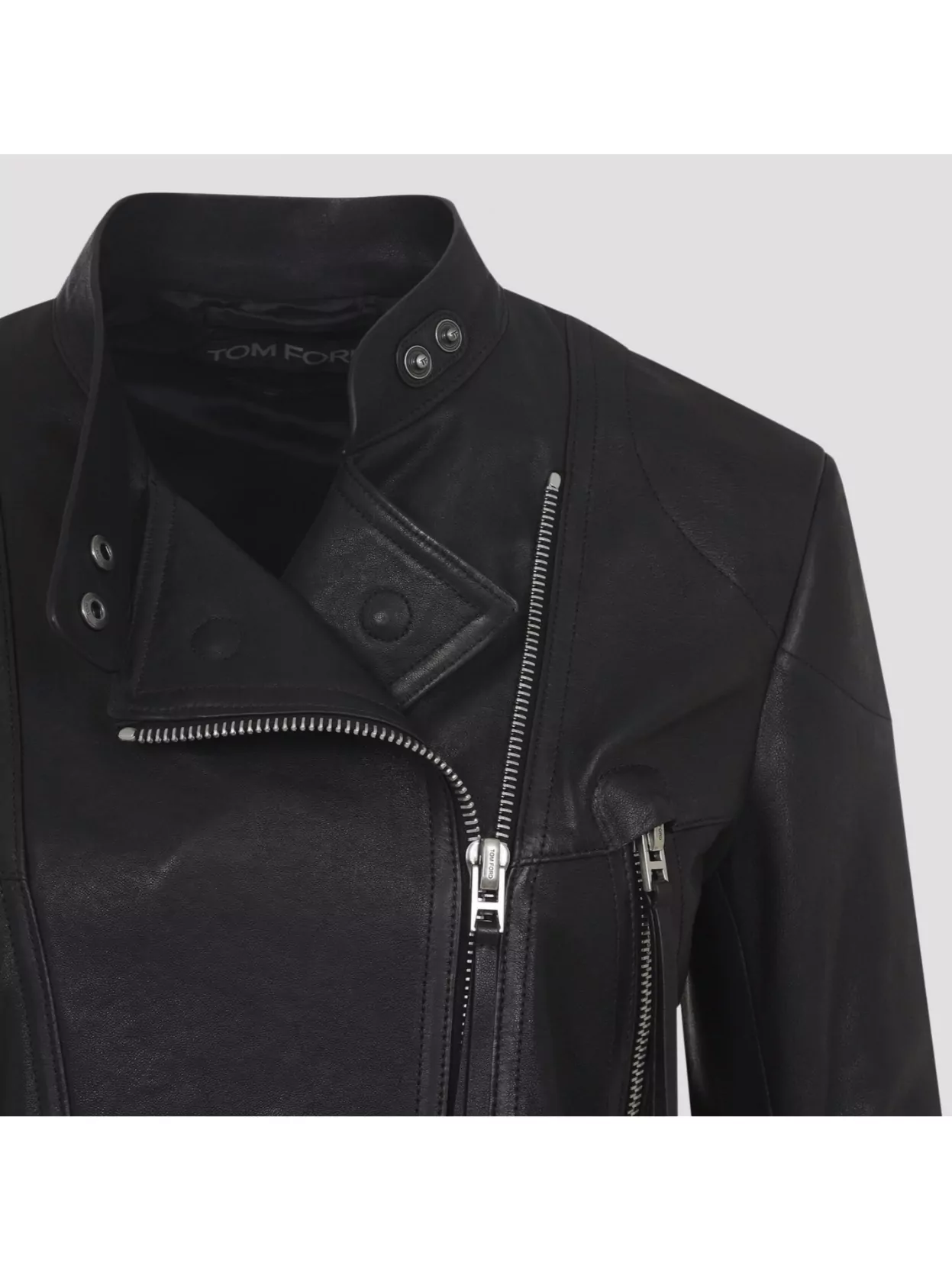 Tom Ford Leather Jacket With Adjustable Waist And Pockets