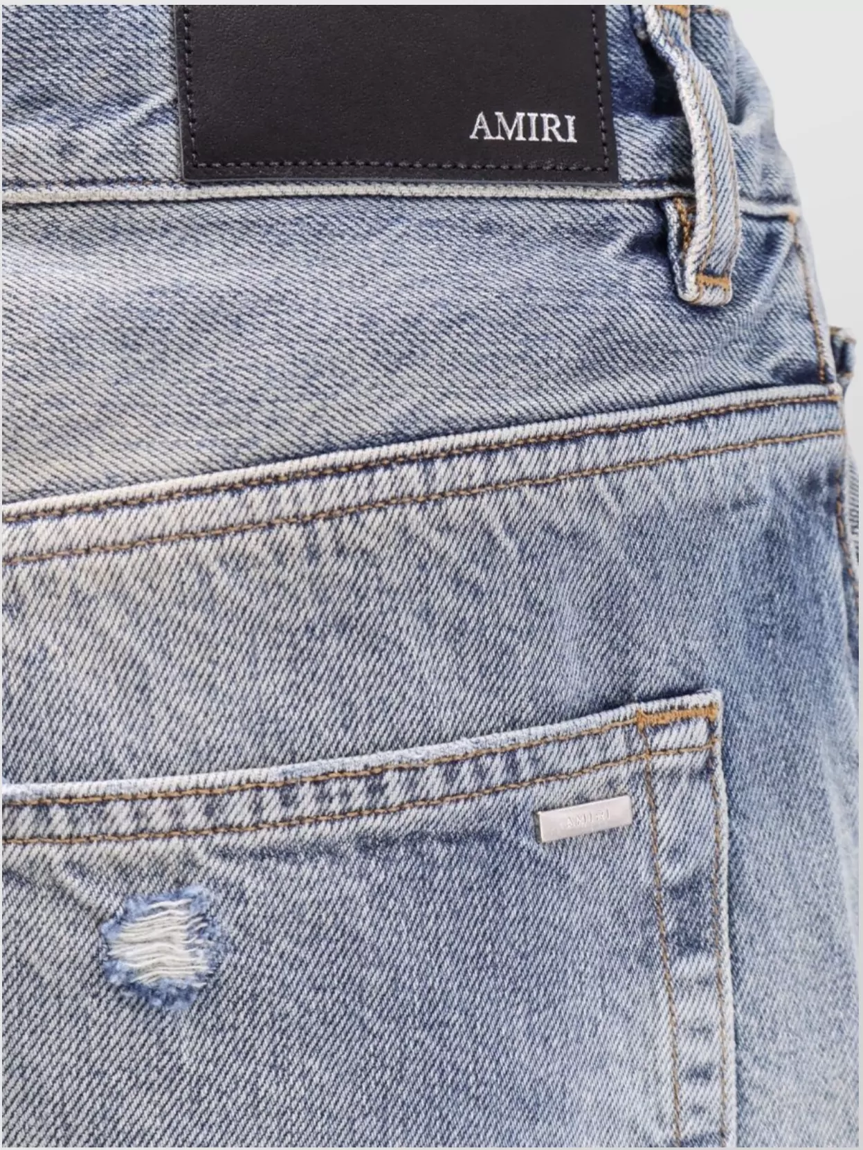 Amiri Distressed Regular Fit Five-Pocket Trousers