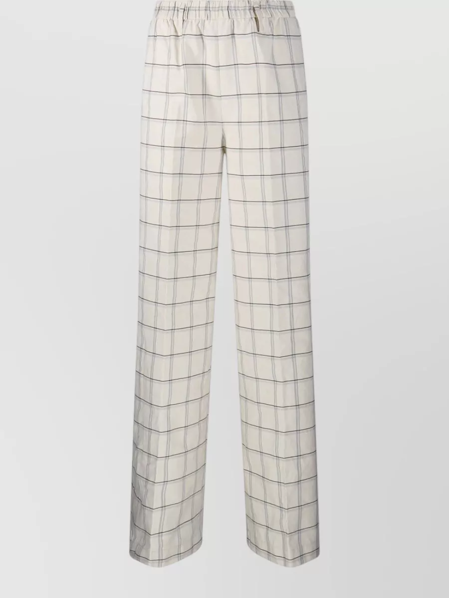 Forte Forte Checked Elasticated Wide-Leg Trousers