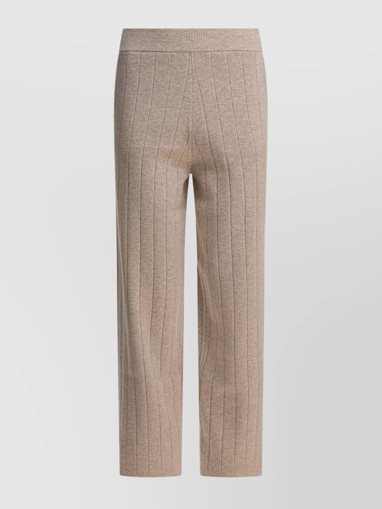 Max Mara Vertical Striped Trousers Elastic Waistband In Brown