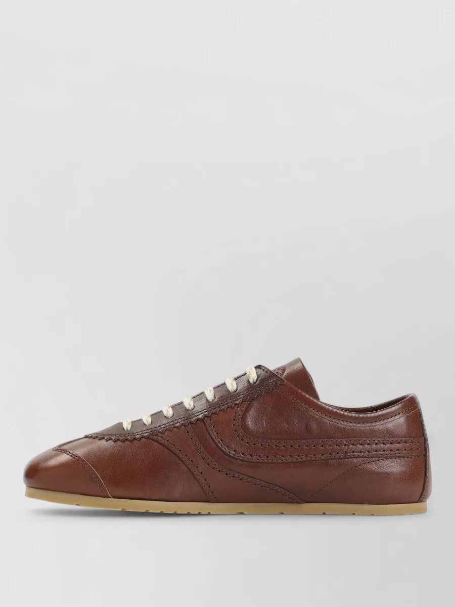 Dries Van Noten Leather Lace-Up Sneakers