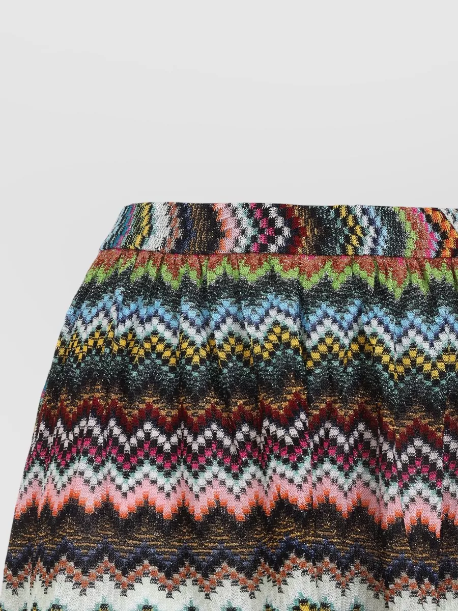 Missoni Textured Zigzag Shorts Elastic Waistband In Animal Print