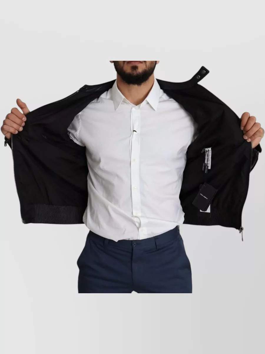 Dolce&Gabbana Leather Trim Bomber Jacket