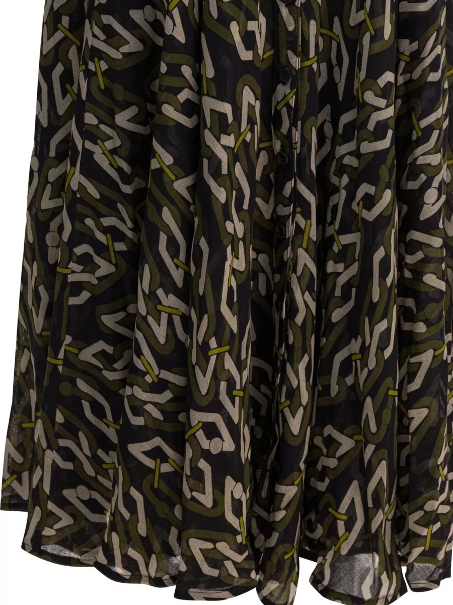 Samantha Sung Wool Printed Midi Dress