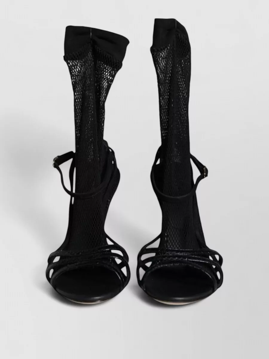 Dolce&Gabbana leather mesh stiletto sandals