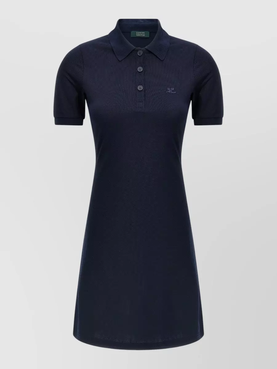 Courrèges Piqué polo knee-length dress