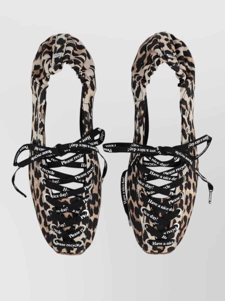 Ganni Animal-Print Low-Top Sneakers