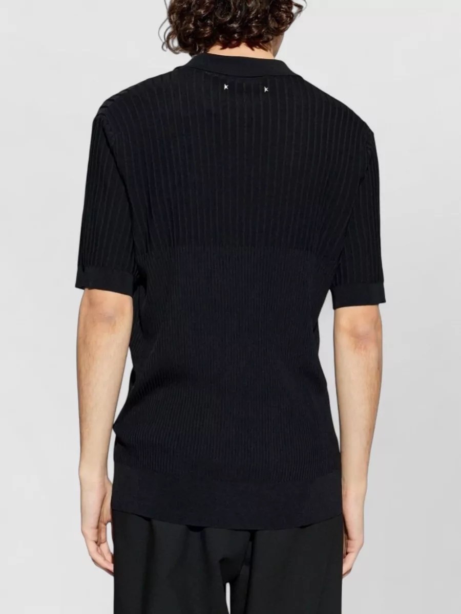 Golden Goose Giotto Rib Knit Polo Shirt Short Sleeves