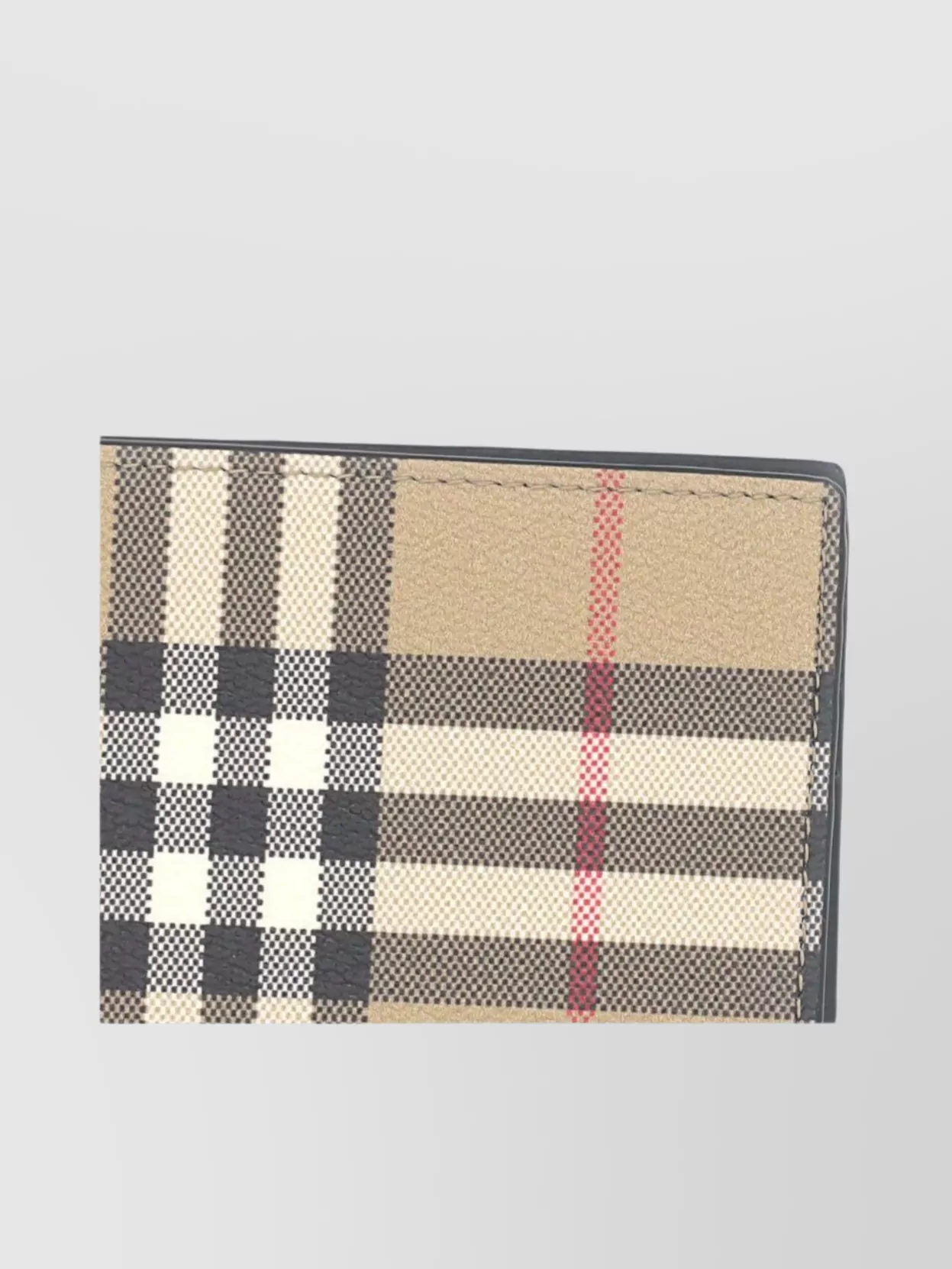 Burberry Folded Checkered Stripe Wallet In Brown