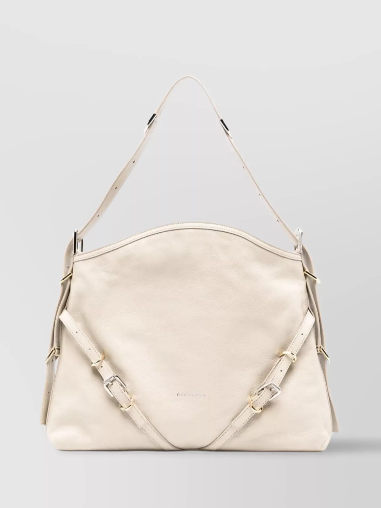 Givenchy Leather Shoulder Bag Logo Detail In Neutral