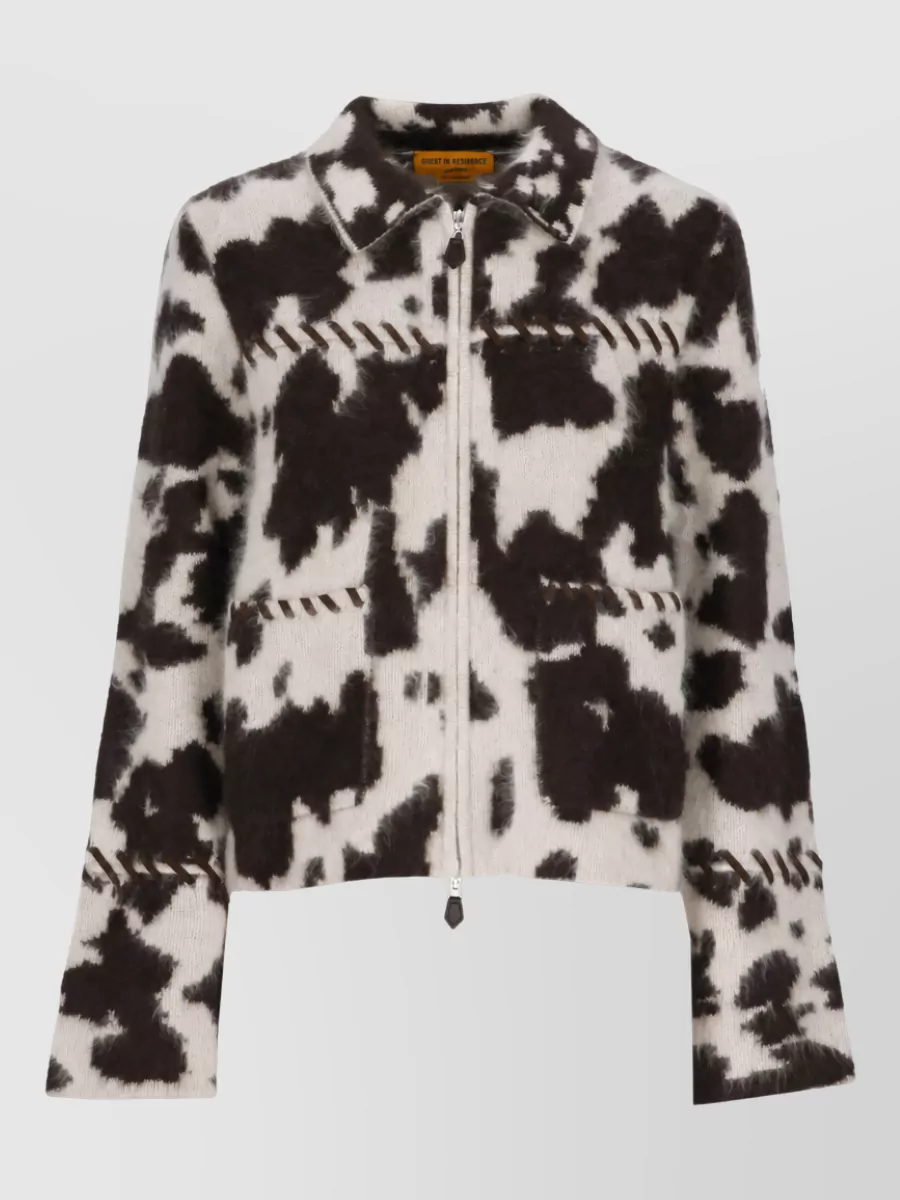 Guest In Residence Cashmere patterned zip jacket