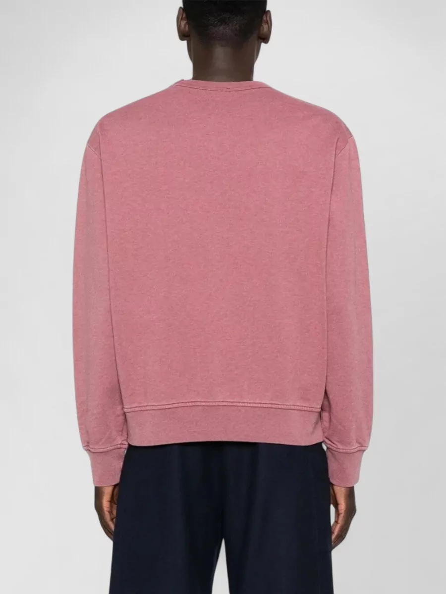 A.p.c. Crew Neck Long Sleeve Sweatshirt With Ribbed Cuffs And Hem