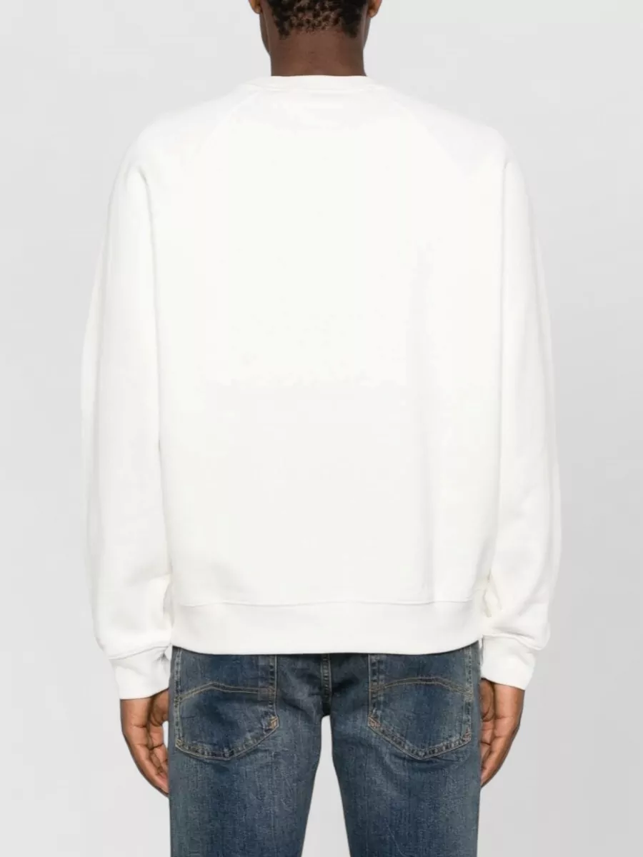 Emporio Armani Cotton Logo Print Crew Neck Raglan Long Sleeve Sweatshirt