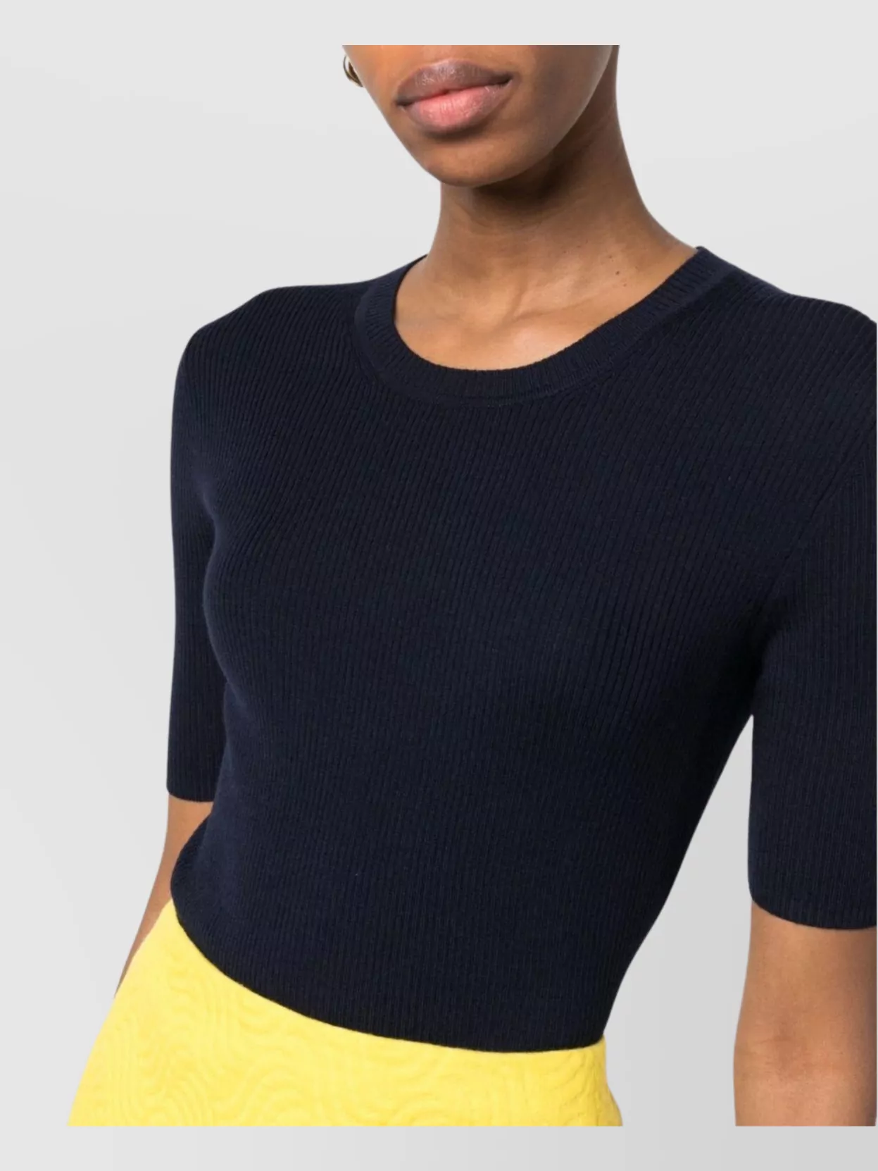 Parosh Knit Top With Crew Neck And Short Sleeves