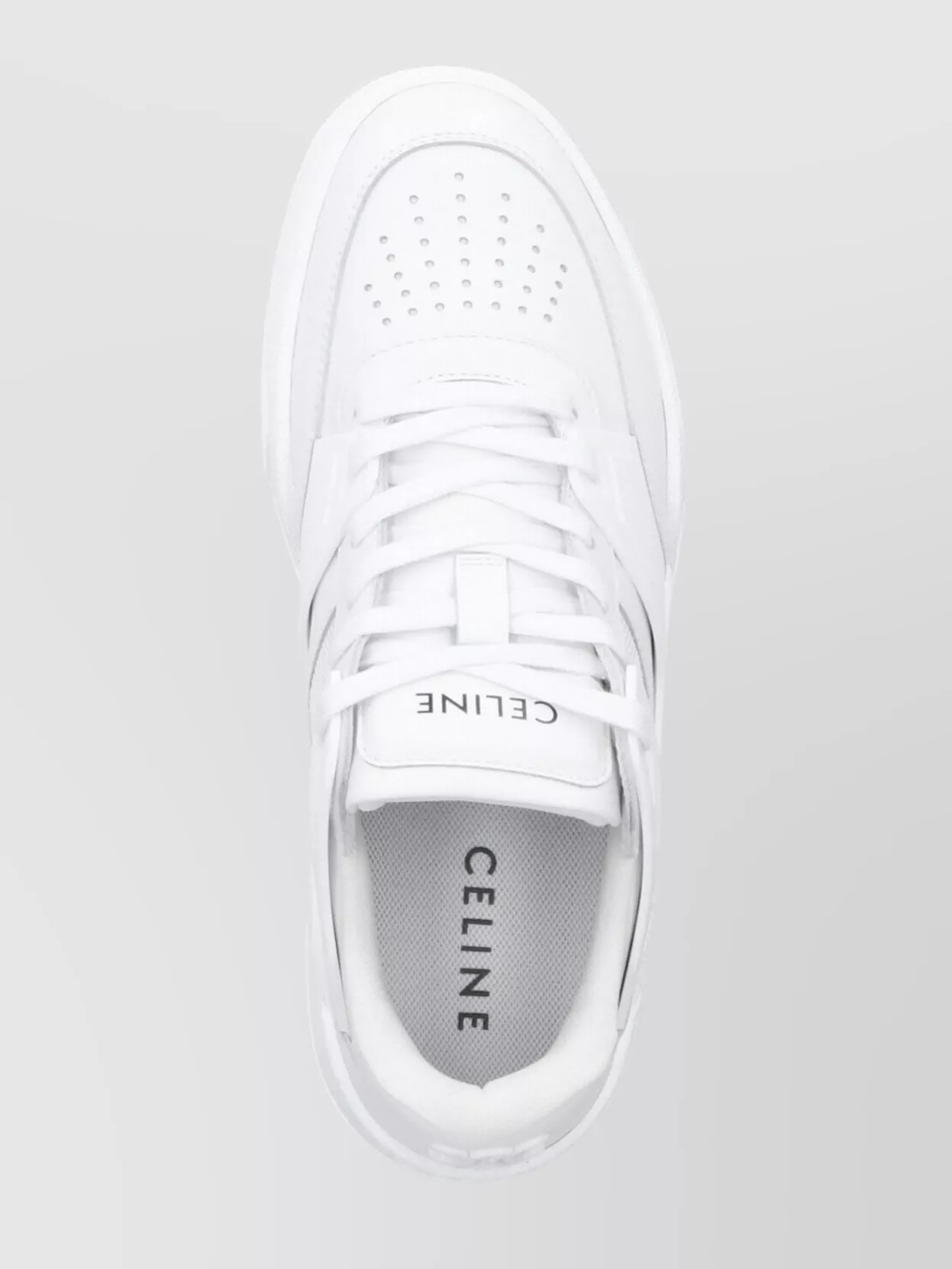 Celine Round Toe Perforated Rubber Sole Sneakers
