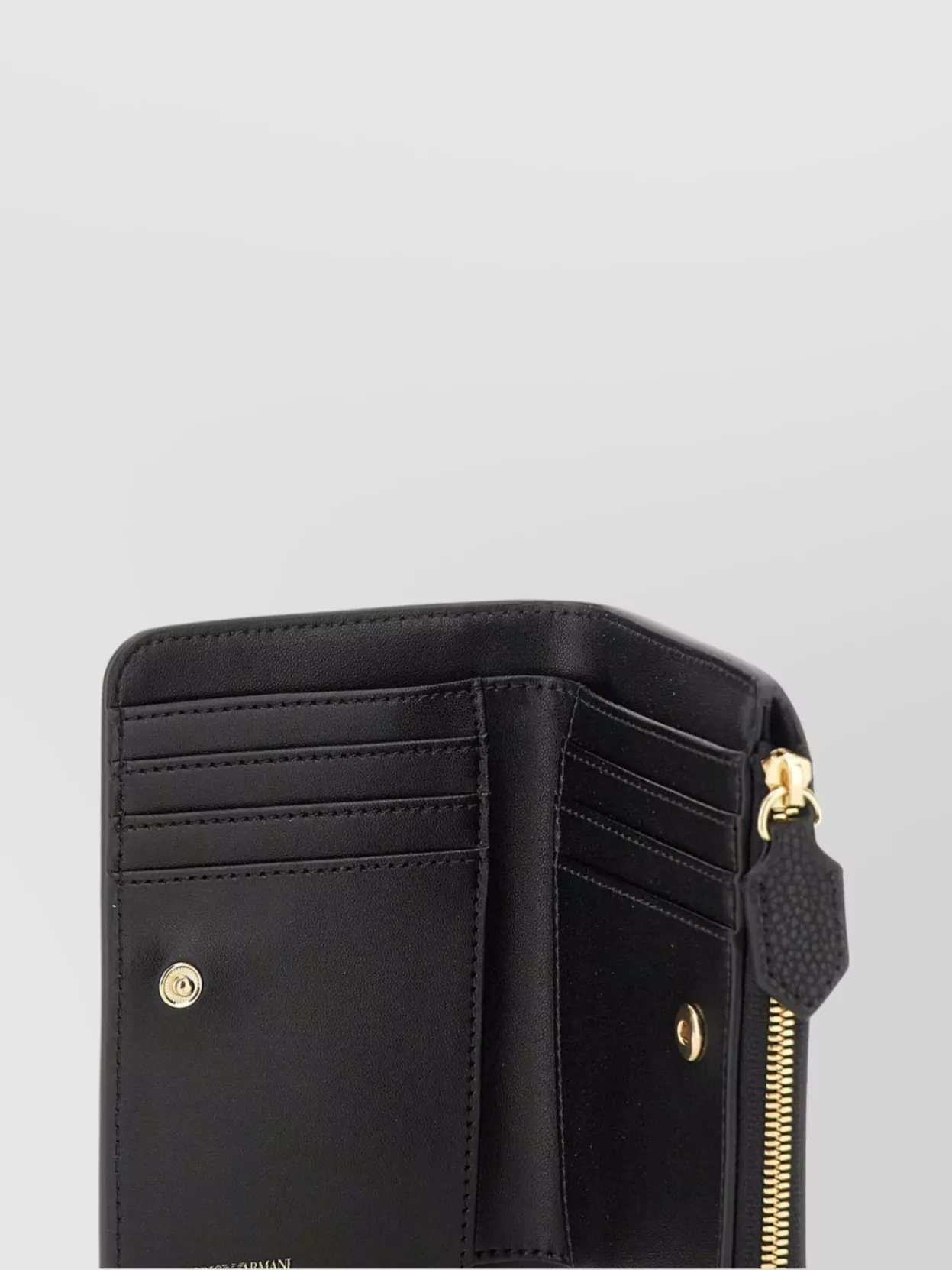 Emporio Armani Pebbled Faux Leather Zipped Bifold Wallet