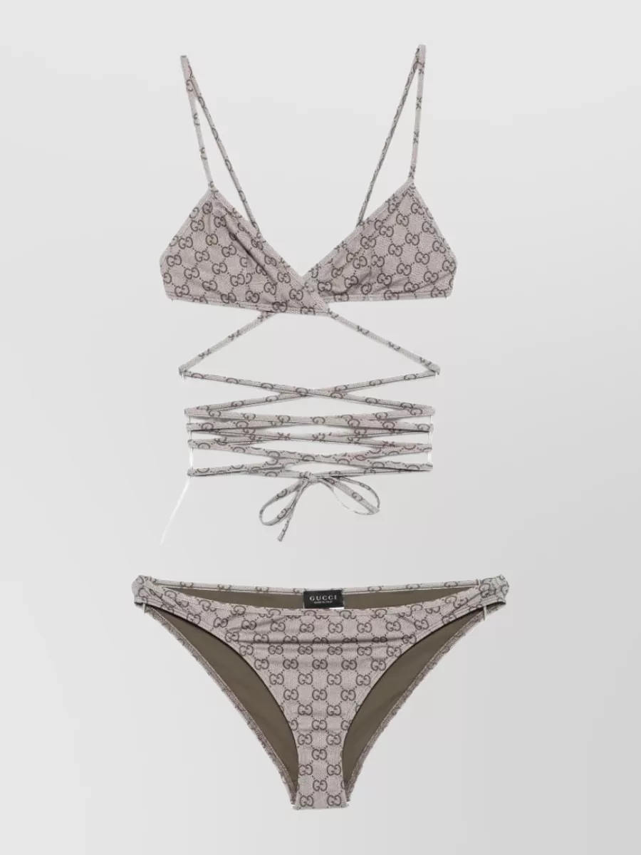Gucci logo-print triangle bikini set